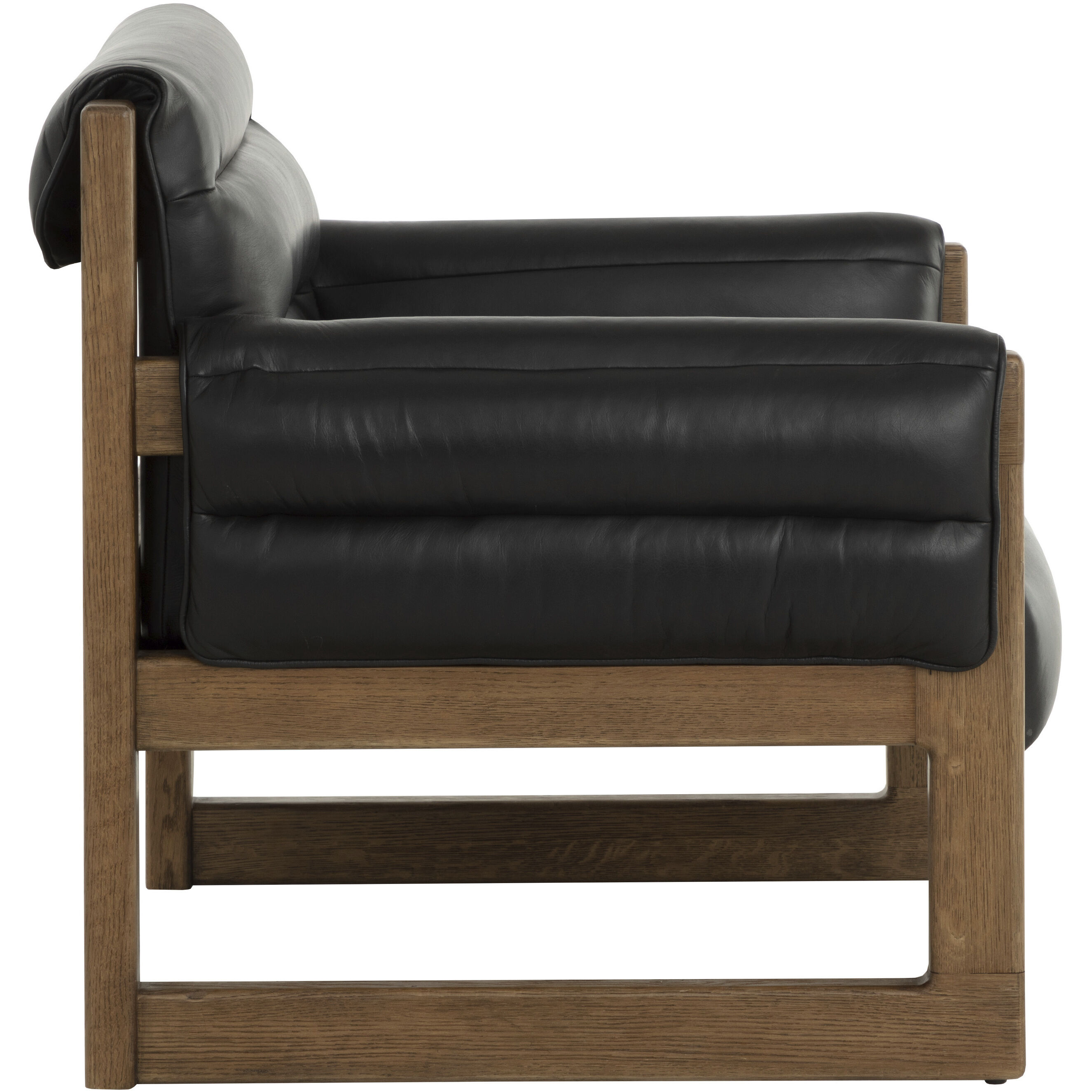 Ferguson Vintage Black Night Leather Lounge Chair